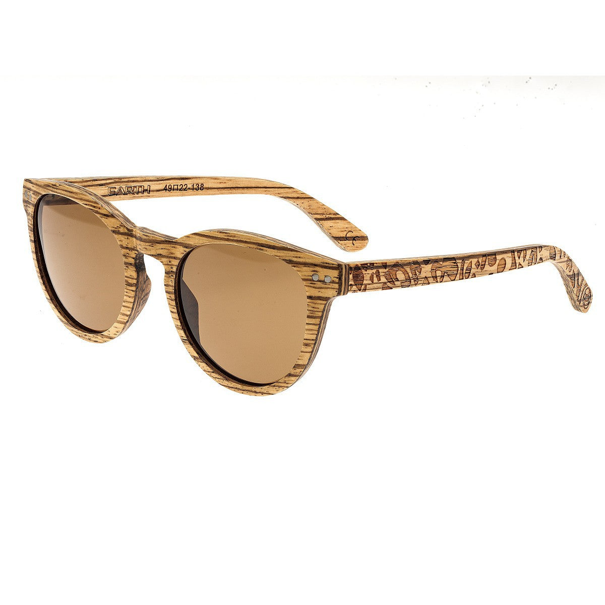 Earth Wood Copacabana Polarized Sunglasses - Zebrawood/Brown - ESG020Z