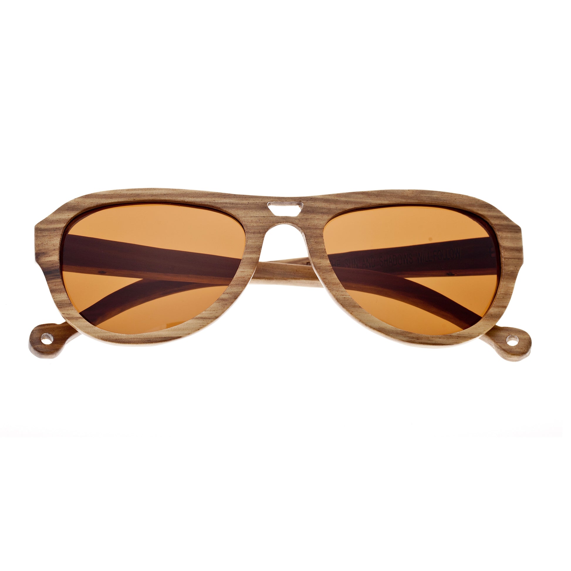 Earth Wood Coronado Polarized Sunglasses - Brown Zebra/Brown - ESG019Z