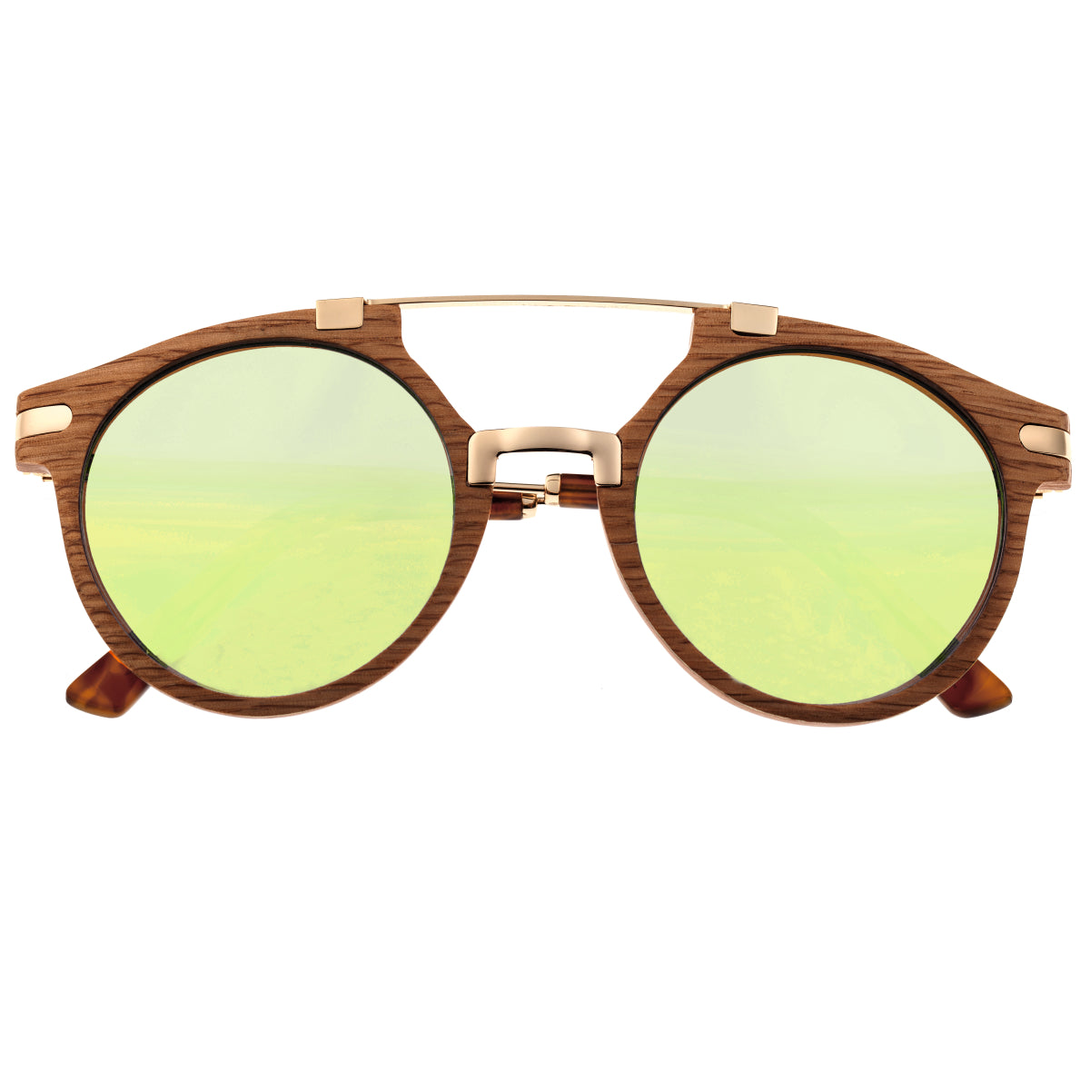 Earth Wood Petani Polarized Sunglasses - Annato/Green - ESG034A