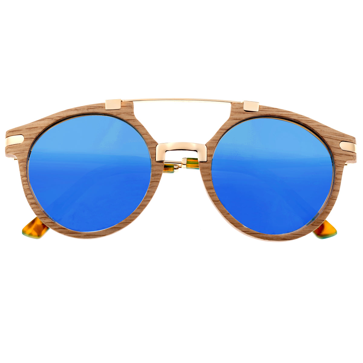 Earth Wood Petani Polarized Sunglasses - White Oak/Dark Blue - ESG034W