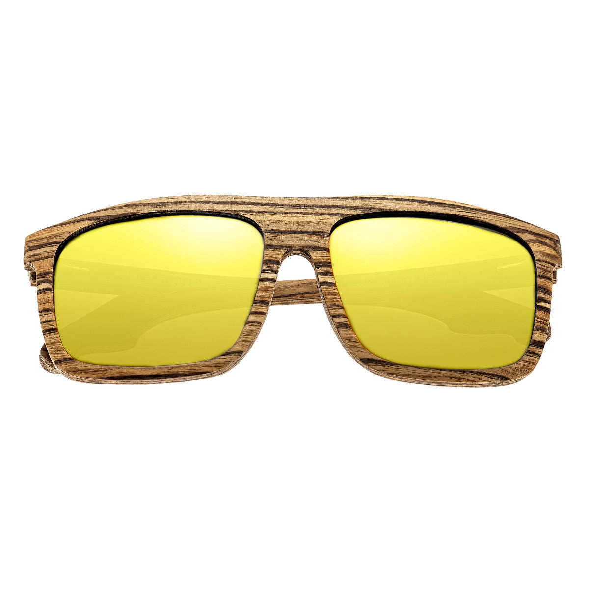 Earth Wood Aroa Polarized Sunglasses - Zebrawood/Gold-Black - ESG050Z