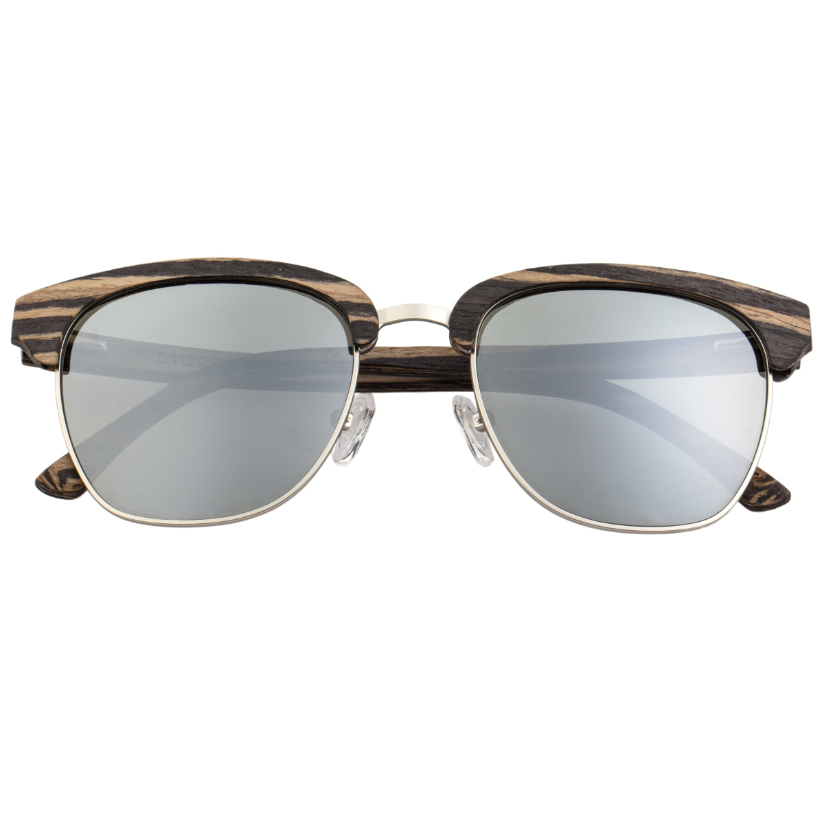 Earth Wood Sassel Polarized Sunglasses - Ebony/Silver - ESG045ES