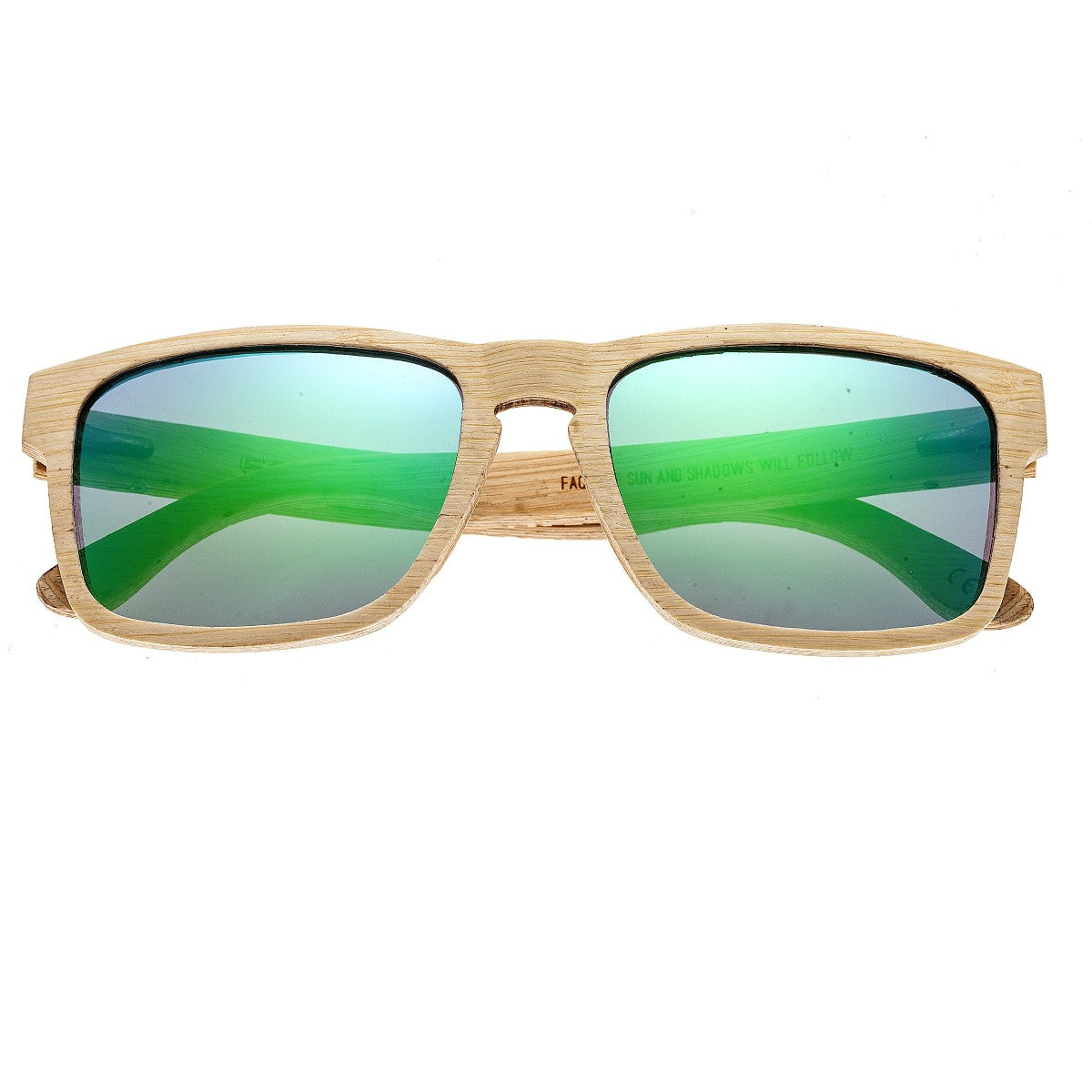 Earth Wood Whitehaven Unisex Sunglasses Bamboo Frame Green-Blue