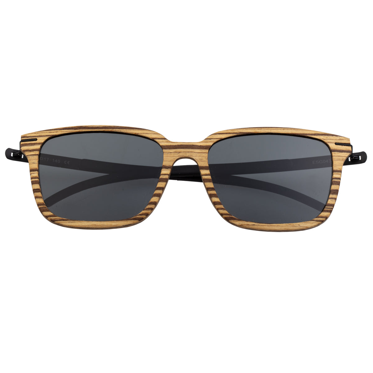Earth Wood Doumia Polarized Sunglasses - Zebrawood/Black  - ESG043ZB