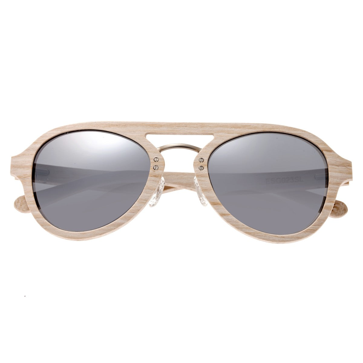 Earth Wood Cruz Polarized Sunglasses - White/Silver - ESG023SL