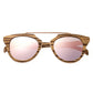 Earth Wood Ceira Polarized Sunglasses - Zebrawood/Rose Gold - ESG021RG