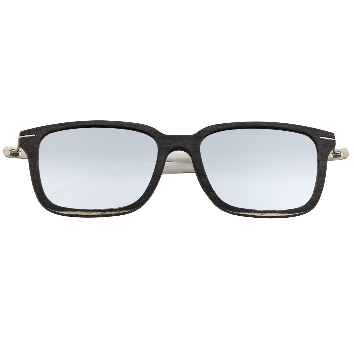 Earth Wood Doumia Polarized Sunglasses - Black Butterfly/Silver - ESG043BS