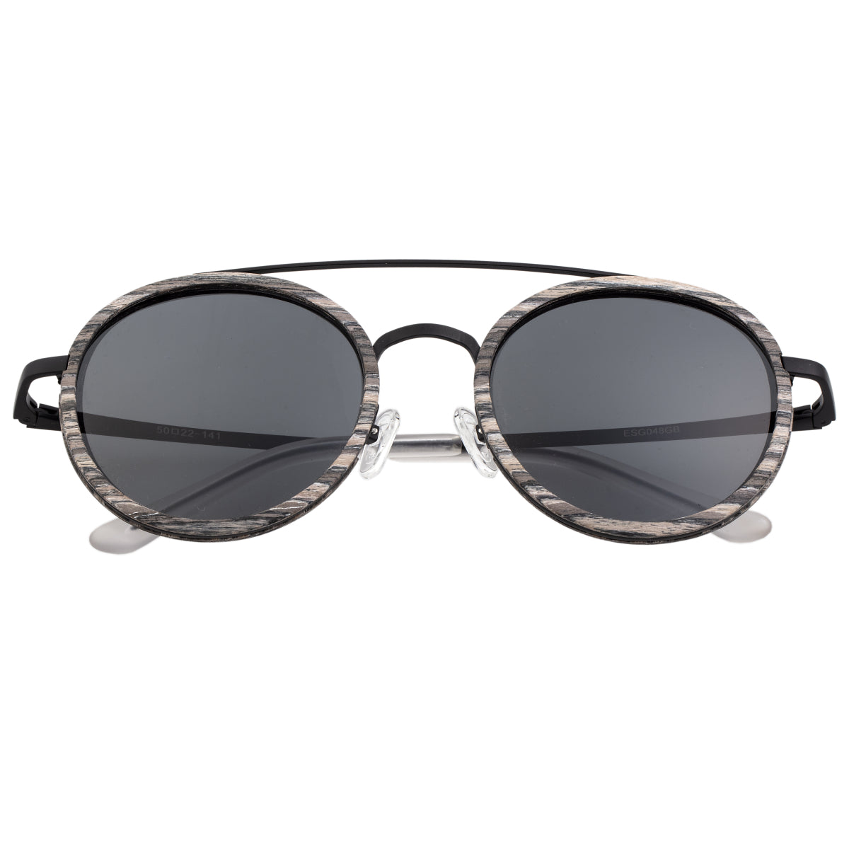 Earth Wood Binz Polarized Sunglasses - Grey Vine/Black  - ESG048GB