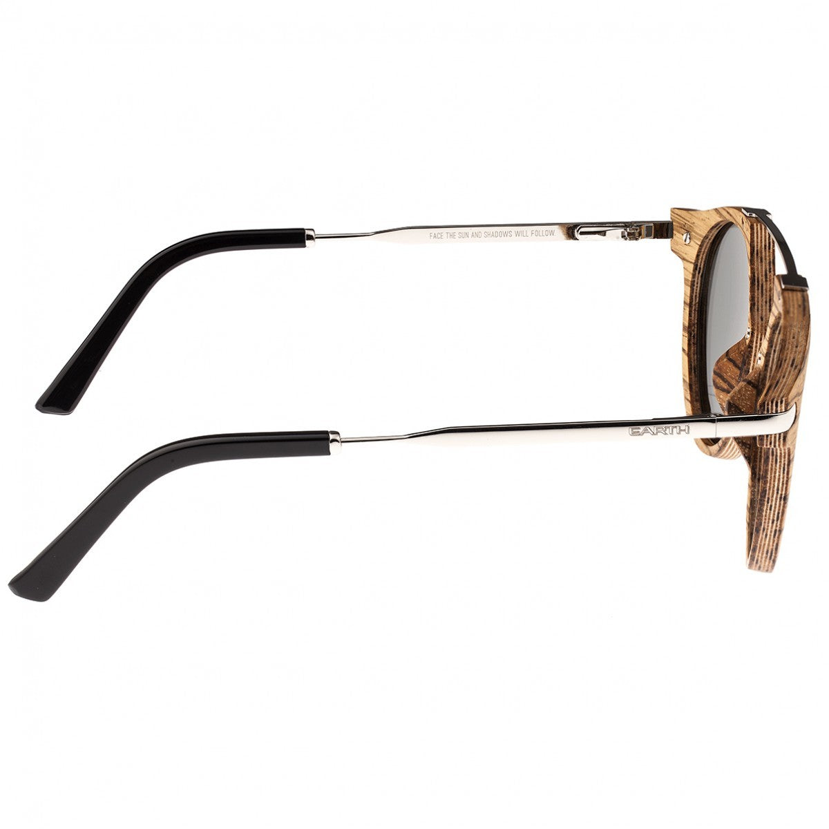 Earth Wood Petani Polarized Sunglasses - Zebra/Silver - ESG034ZW