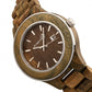 Earth Wood Cherokee Bracelet Watch w/Magnified Date - Olive - ETHEW3404