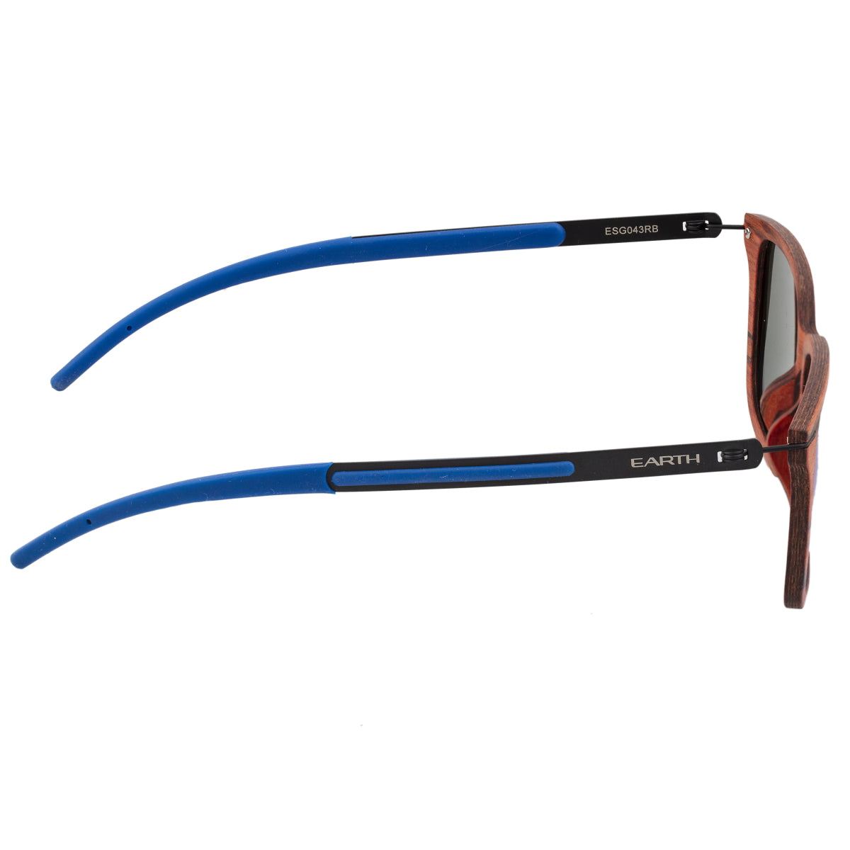 Earth Wood Doumia Polarized Sunglasses - Red Rosewood/Blue  - ESG043RB