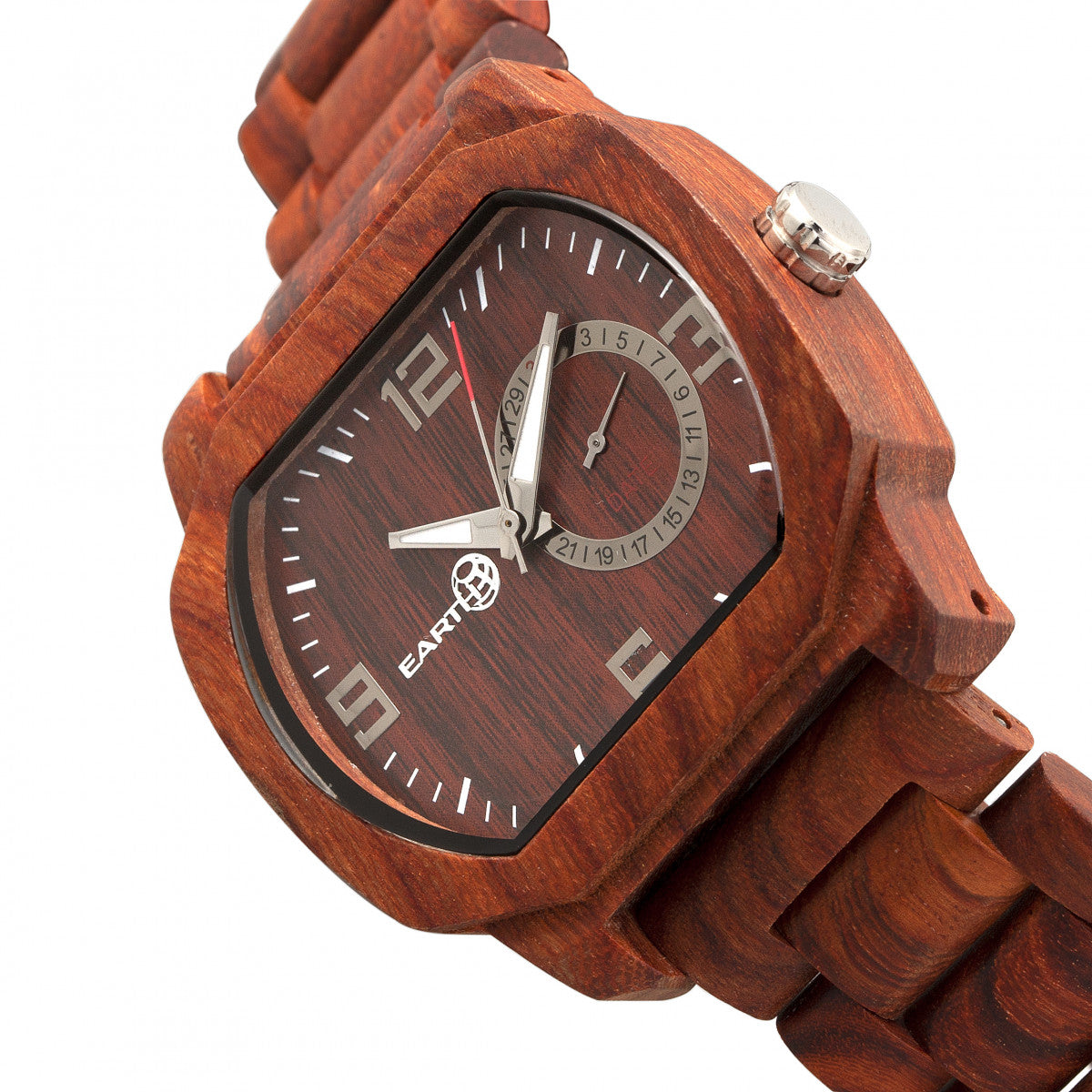 Earth Wood Scaly Bracelet Watch w/Date - Red - ETHEW2103