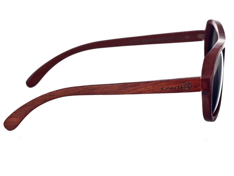 Earth Wood Cannon Polarized Sunglasses - Red Rosewood/Silver - ESG065R