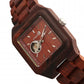 Earth Wood Black Rock Automatic Bracelet Watch - Red - ETHEW4403