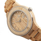 Earth Wood Cherokee Bracelet Watch w/Magnified Date - Khaki/Tan - ETHEW3401