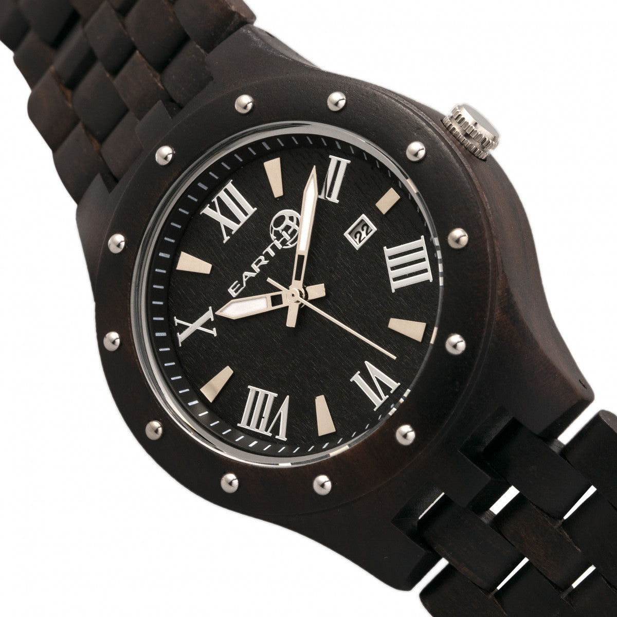 Earth Wood Inyo Bracelet Watch w/Date - Dark Brown - ETHEW3202
