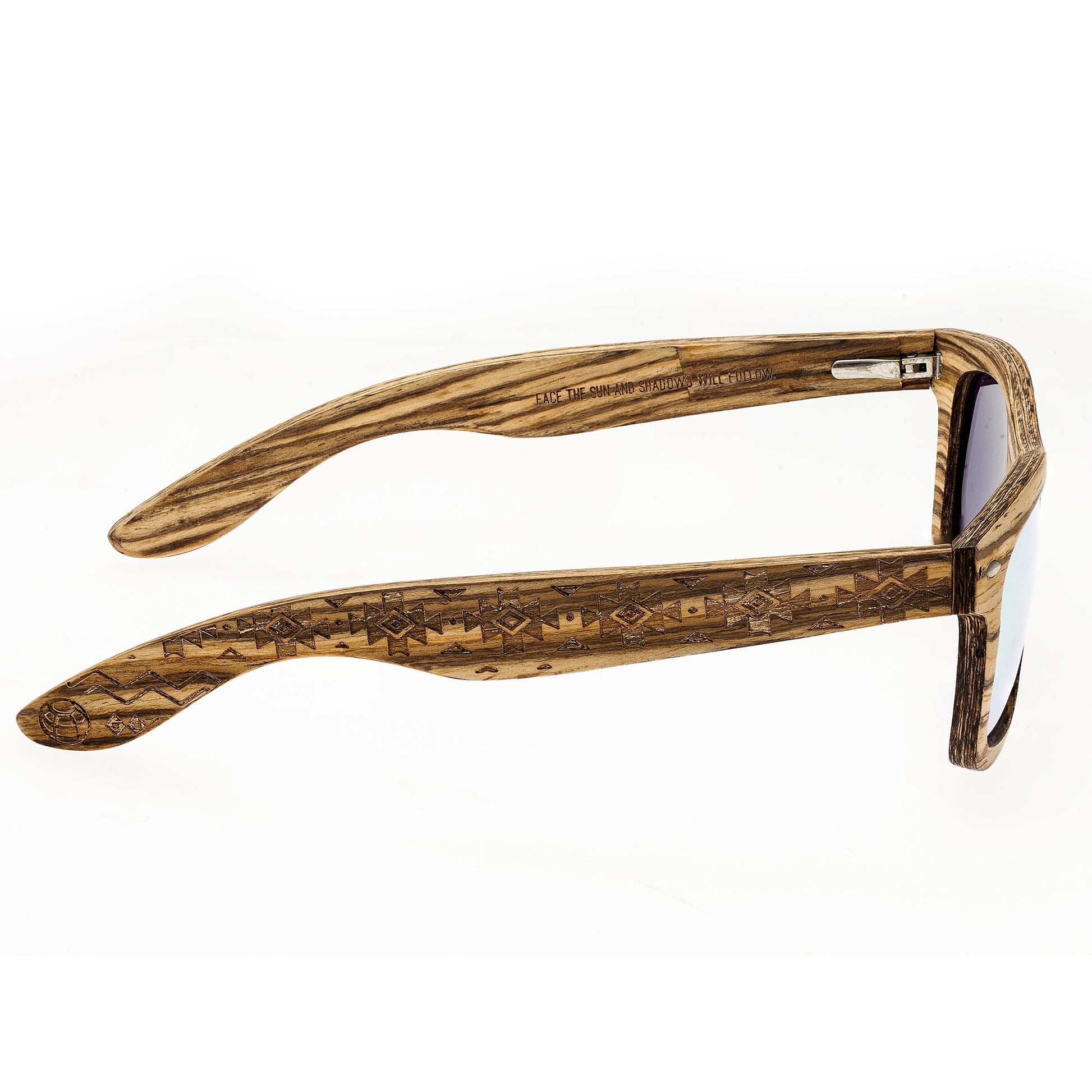 Earth Wood Maya Polarized Sunglasses - Zebrawood/Yellow - ESG005Z