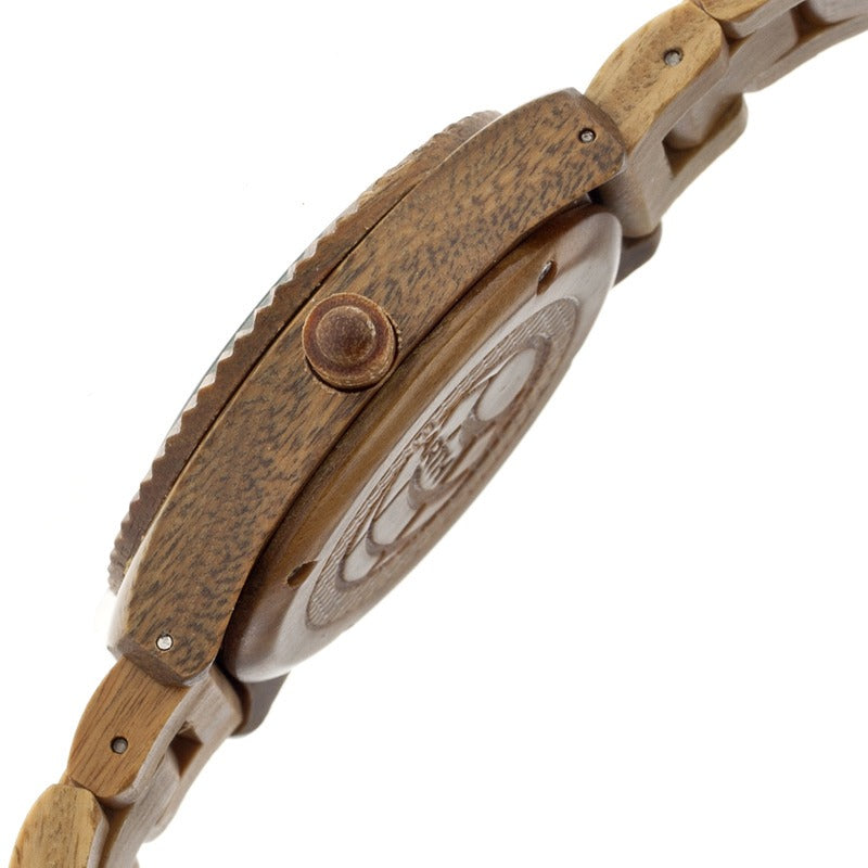 Earth Wood Pith Bracelet Watch w/Date - Olive - ETHEW1804