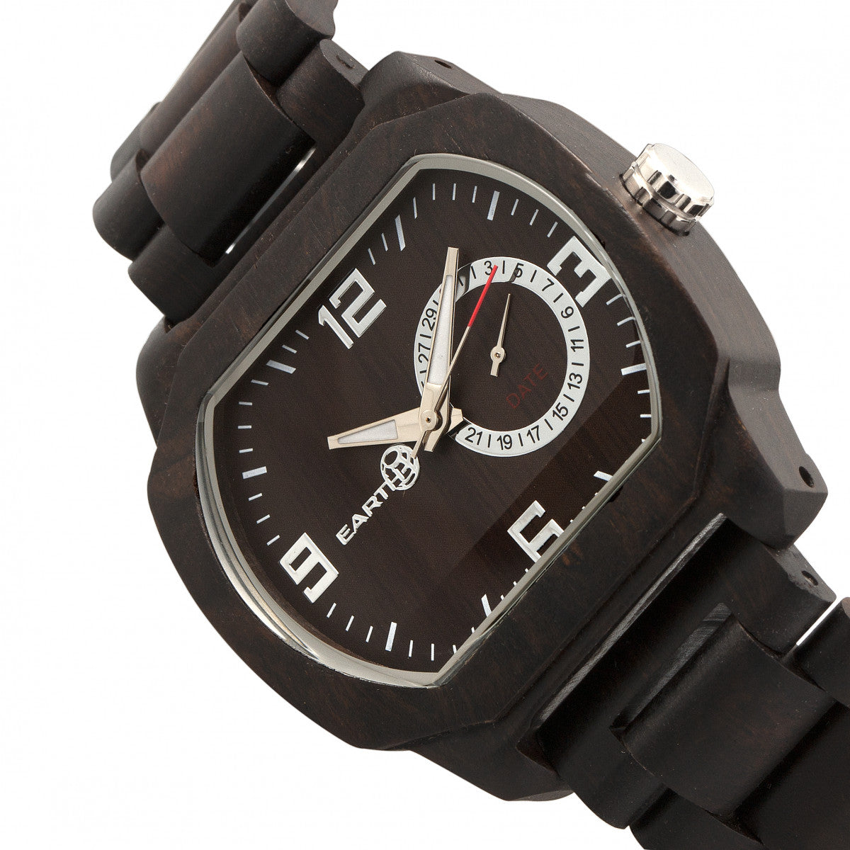 Earth Wood Scaly Bracelet Watch w/Date - Dark Brown - ETHEW2102