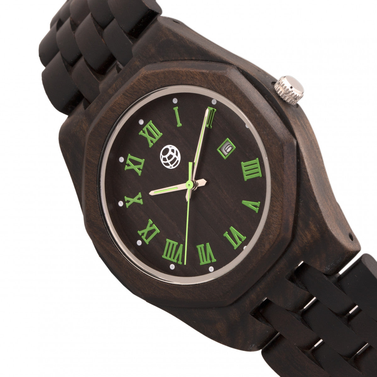 Earth Wood Baobab Bracelet Watch w/Date - Dark Brown - ETHEW5502