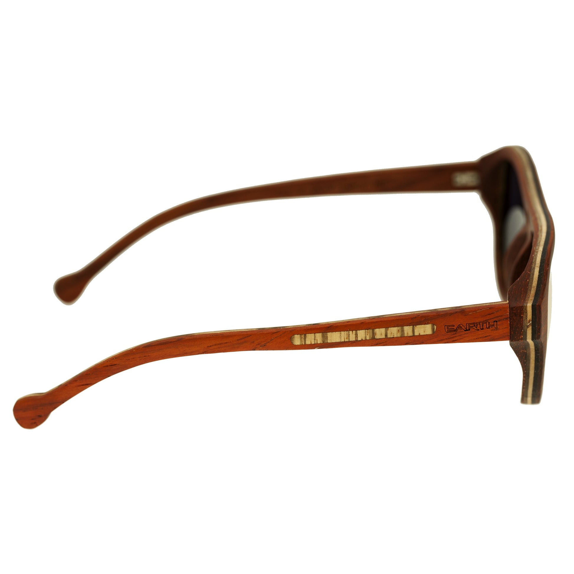 Earth Wood Clearwater Polarized Sunglasses - Zebra Rosewood/Yellow - ESG046RZ