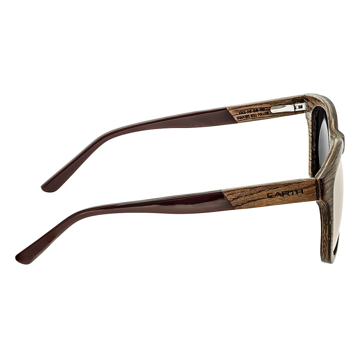Earth Wood Cove Polarized Sunglasses - Zebra Rosewood/Rose Gold - ESG010RG