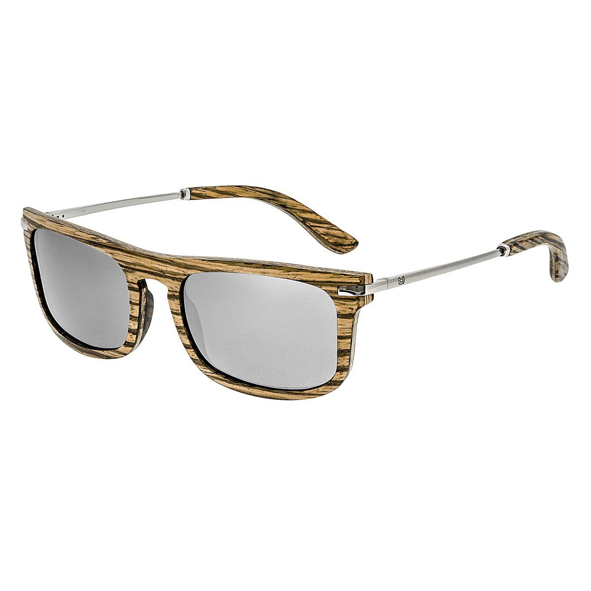 Earth Wood Queensland Polarized Sunglasses - Zebrawood/Grey - ESG011SL