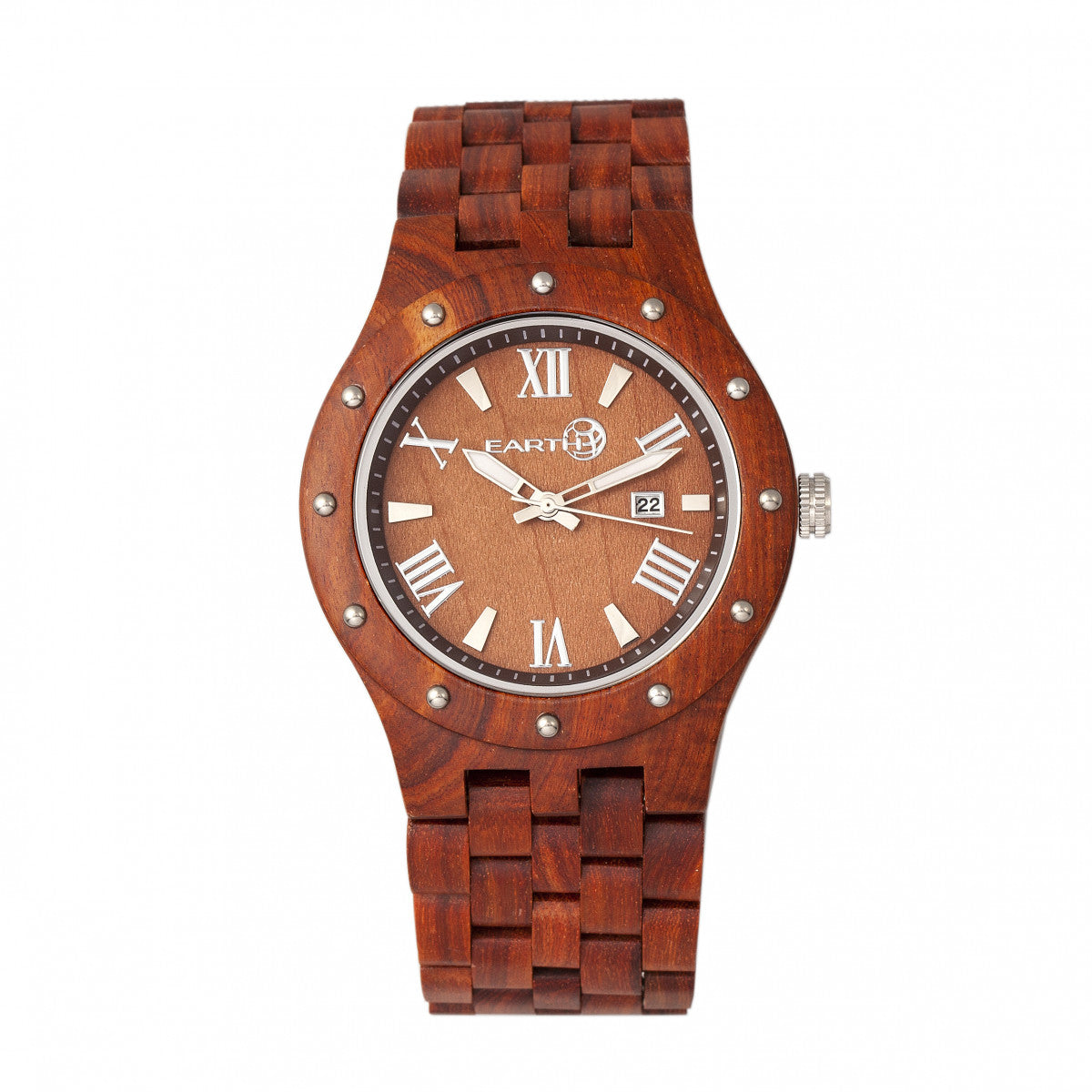 Earth Wood Inyo Bracelet Watch w/Date - Red - ETHEW3203