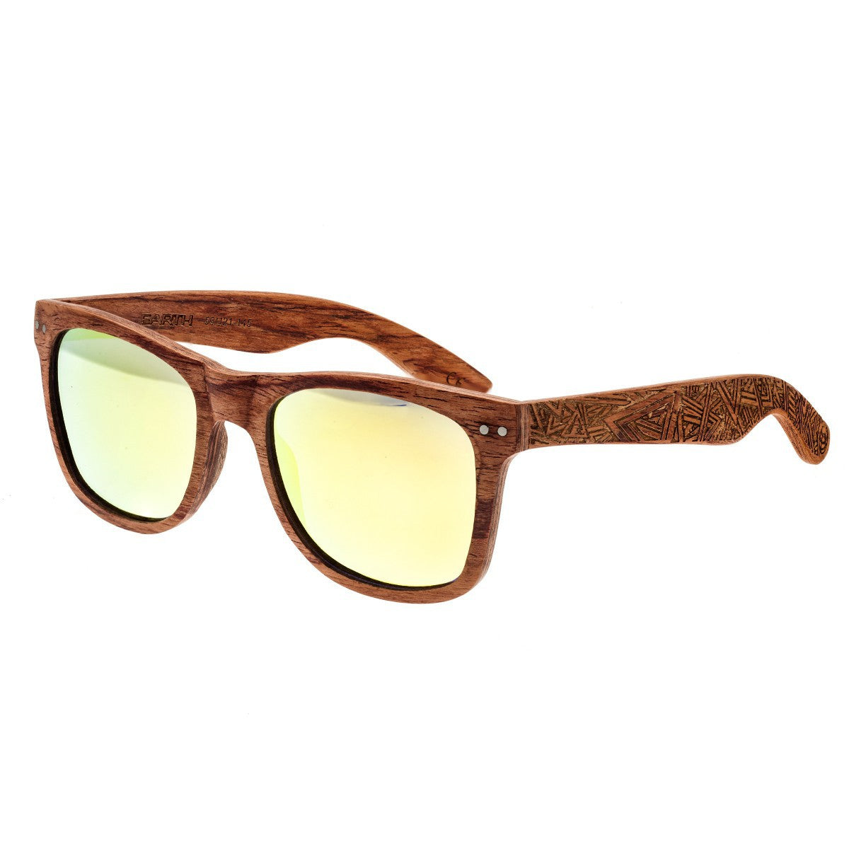 Earth Wood Cape Cod Polarized Sunglasses - Red Rosewood/Yellow - ESG060R