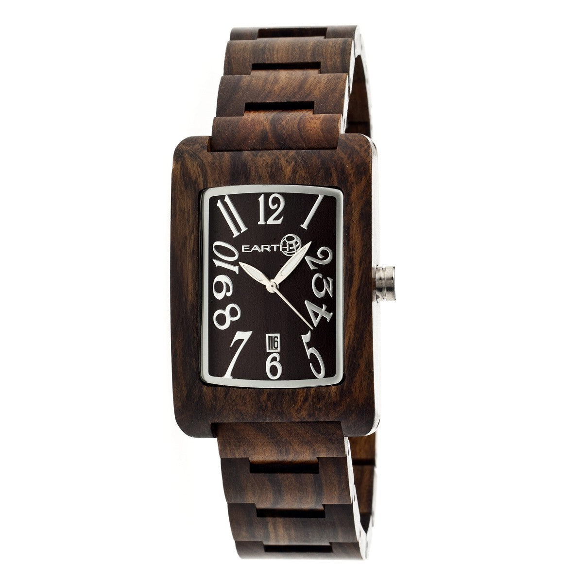Earth Wood Trunk Bracelet Watch w/Date - Dark Brown - ETHEW2602
