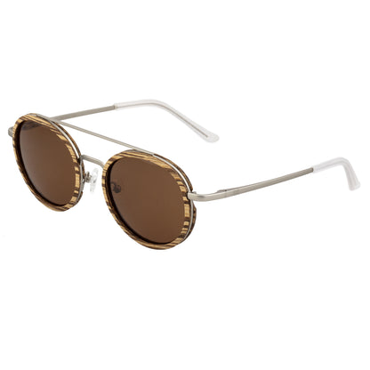 Earth Wood Binz Polarized Sunglasses - Zebrawood/Brown  - ESG048ZS