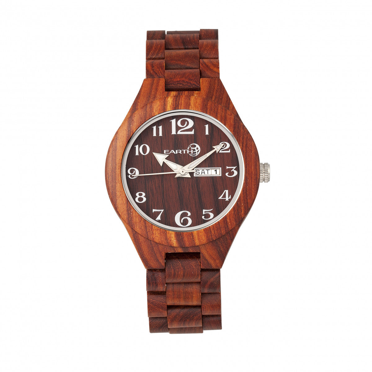 Earth Wood Sapwood Bracelet Watch w/Date - Red - ETHEW1603