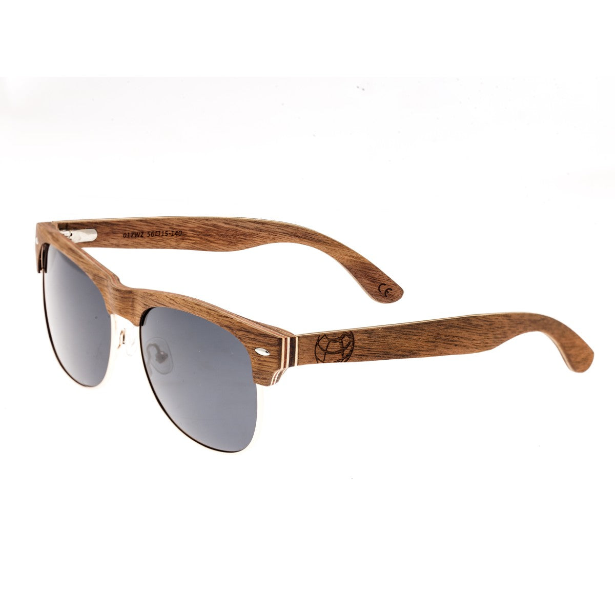 Earth Wood Moonstone Polarized Sunglasses - Walnut-Zebra/Black - ESG017WZ