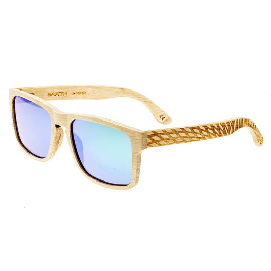 Earth Wood Whitehaven Polarized Sunglasses - Bamboo/Green-Blue - ESG080B