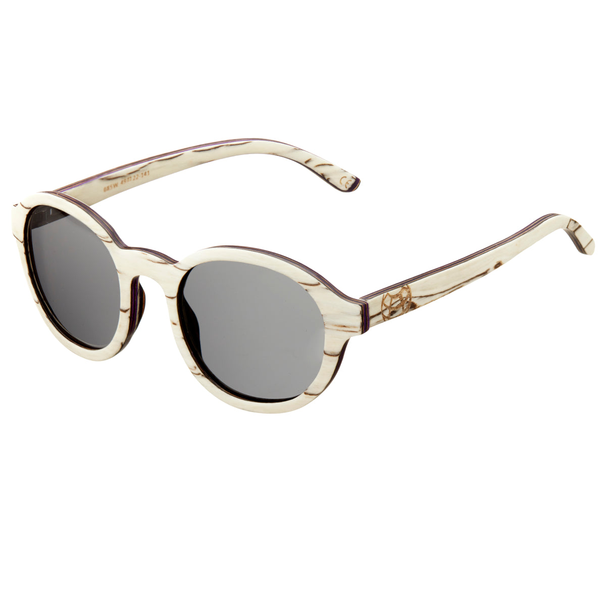 Earth Wood Maho Polarized Sunglasses - White Zebrawood/Black - ESG085W