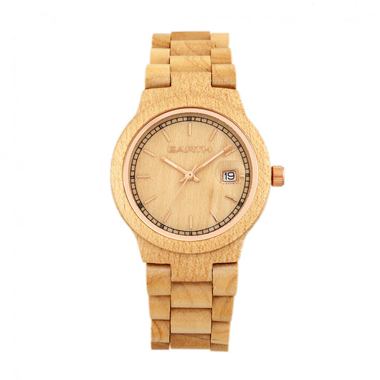 Earth Wood Biscayne Bracelet Watch w/Date - Khaki/Tan - ETHEW4201