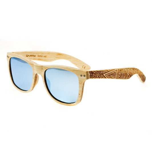 Earth Wood Cape Cod Polarized Sunglasses - Bamboo/Celeste - ESG060B