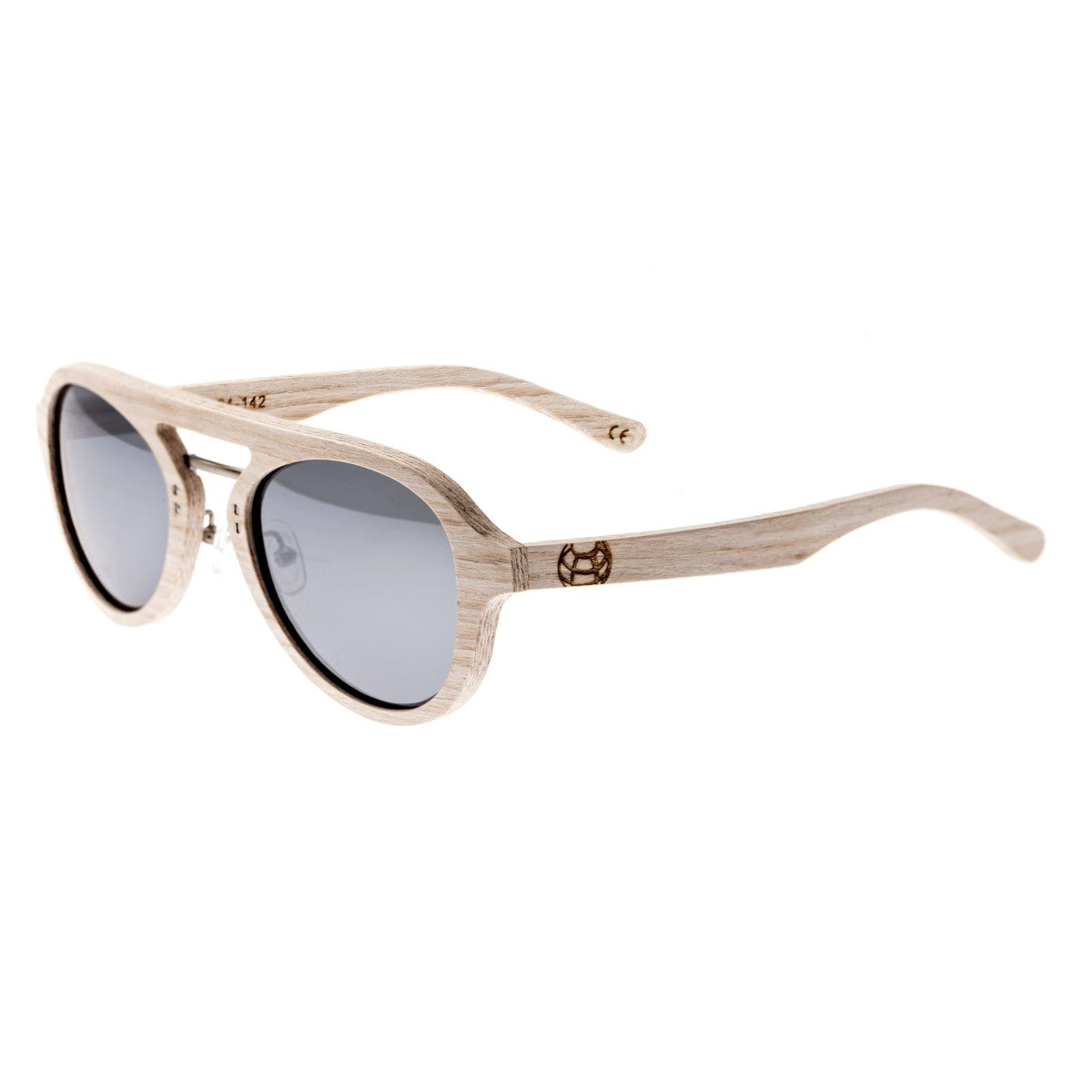 Earth Wood Cruz Polarized Sunglasses - White/Silver - ESG023SL