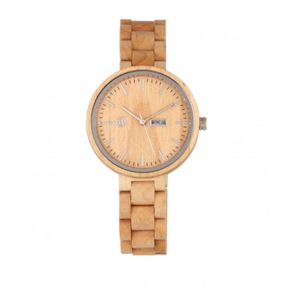 Earth Wood Mimosa Bracelet Watch w/Day/Date
