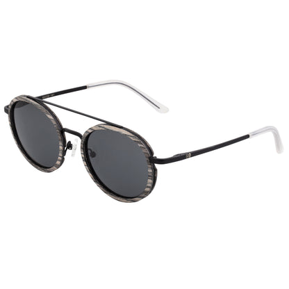 Earth Wood Binz Polarized Sunglasses - Grey Vine/Black  - ESG048GB