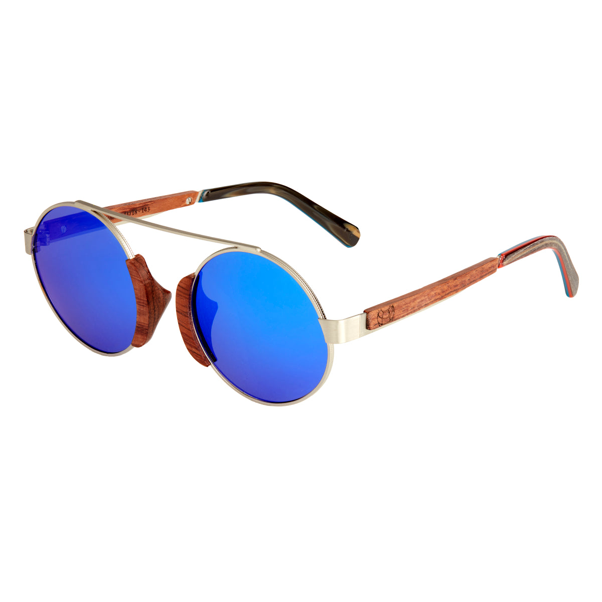 Earth Wood Anakena Polarized Sunglasses - Brown/Blue - ESG038R